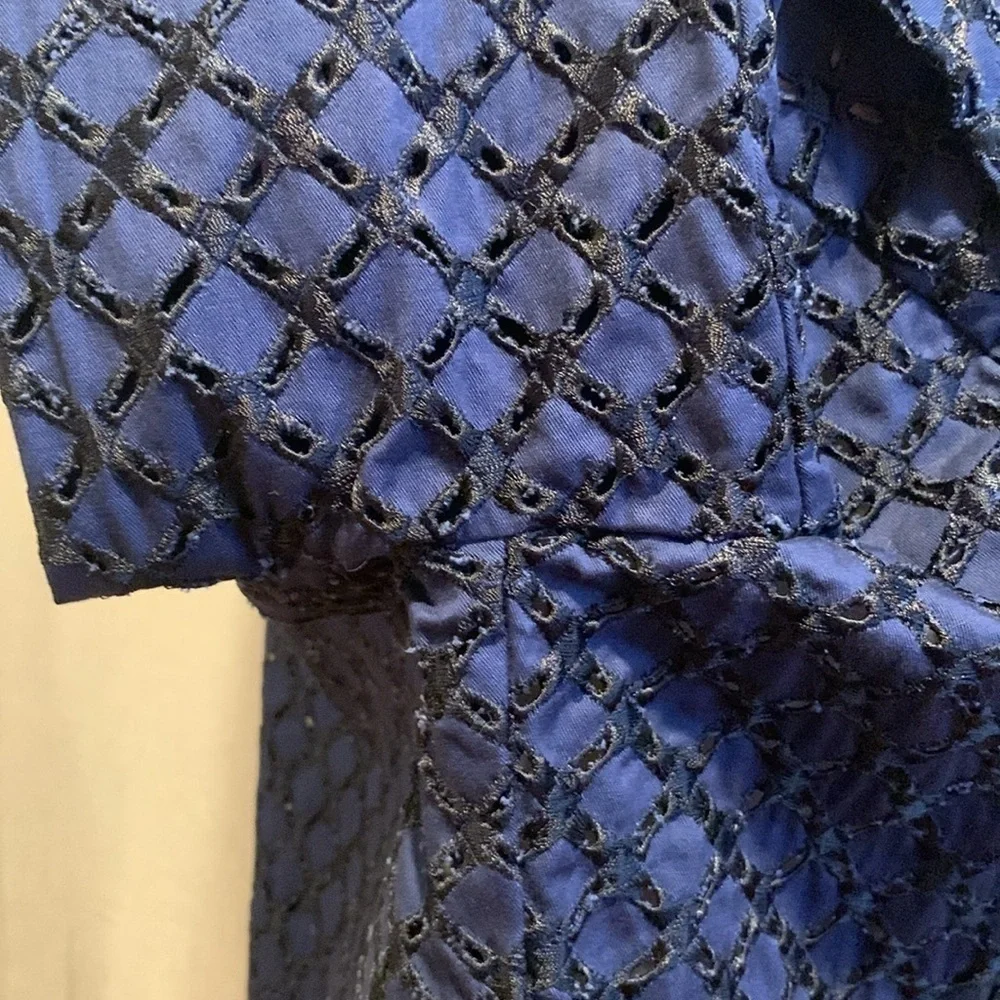NWOT - Coldwater Creek Blue Full Zip Eyelet Jacket Size 12